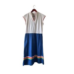 Vintage Walden Classics Nautical Rainbow Colorblock Midi Dress size Large